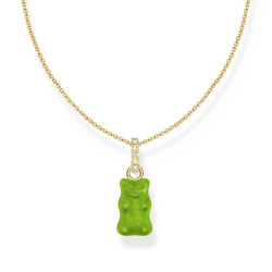 Thomas Sabo x HARIBO Kette ve grünem Goldbären-Anhänger ve Steinen vergoldet